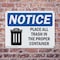 Signmission Place All Trash In The Proper Container, 18 in W x Rectangle, Plastic OS-2PACK-NS-P-1218-L-16344 - alternate 4